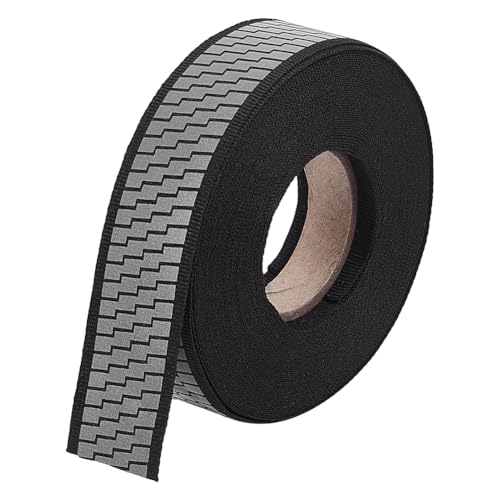 BENECREAT 10 m/10,94 Yards silbernes Reflektorband zum Aufnähen mit Leiterdruck, 25 mm breites schwarzes reflektierendes Polyesterband, gut sichtbares Reflektorband für Kleidung, Regenmäntel, Jacken von BENECREAT