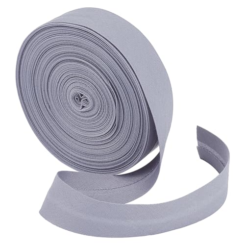 BENECREAT 10 m Einfach Gefaltetes Schrägband, 18 mm Breites Hellgraues Polycotton-Schrägband, Saumband Zum Nähen von DIY-Kleidungsstücken, Nähen, Rohrleitungen, Quilten von BENECREAT