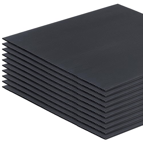 BENECREAT 10 schwarze Wellpappbögen, 30 x 30 cm, Quadrate, flache Einlagenblöcke für Verpackung, Versand, Umzug, 3 mm dick von BENECREAT