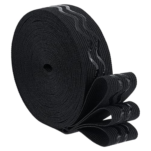 BENECREAT 10m/10.9 Yards schwarz Silikon Greifer elastische Band, 2.6cm breite Welle Anti-Rutsch-Greifer elastische Polycotton Anti-Rutsch elastische Band für Kleidungsstück Nähen Projekt von BENECREAT