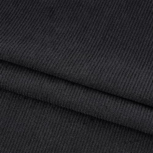 BENECREAT 11 Wales Cord Stoff, 1x1.5m DIY Nähen Handwerk Materialien Cord Polster Stoff für Nähen Mantel Shirt Kleid Hose Kostüm Sofa DIY, schwarz von BENECREAT