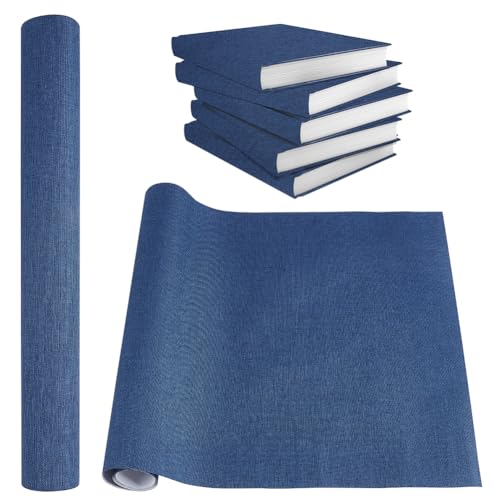 BENECREAT 120x40cm Buchbindetuch, Leinen Bucheinband Stoff Oberfläche Buchtuch Zum Buchbinden Polsterstoff Zum Buchschutz DIY Basteln Scrapbooking, Preußischblau von BENECREAT