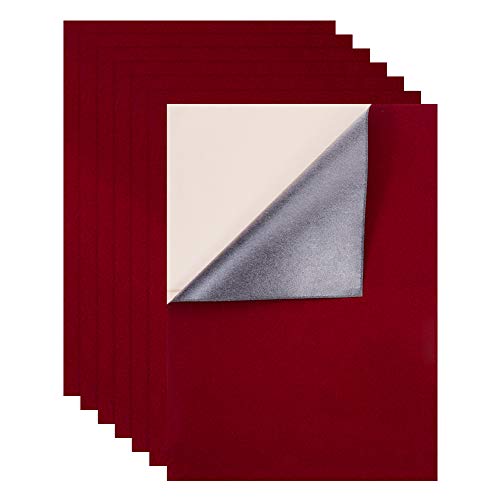 BENECREAT 12PCS 29x40cm Selbstklebender Samtstoff (rot) A3 Kleberücken, langlebig und wasserbeständig, vielseitig einsetzbar, ideal für Kunst und Bastelzwecke von BENECREAT