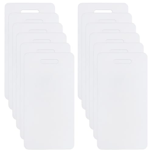 BENECREAT 12pcs weiß Acryl Abzeichen Buddy, 11.4x5.6cm DIY Abzeichen Buddy Rohlinge Sublimation Abzeichen Blank für Krankenschwester, Lehrer, Labortechniker, Rezeptionist, Loch: 20x5mm von BENECREAT