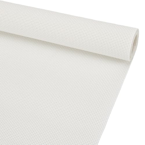 BENECREAT 14CT Kunststoff-Kreuzstich-Stoff, 100x30cm Weißer Kreuzstich Vinyl Aida Stoff für Handwerk Stickerei, handgemachte Nadelarbeit, DIY Basteln, 1mm Dick von BENECREAT