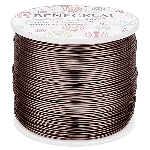 BENECREAT 18 Gauge (1mm) Aluminiumdraht 492FT (150m) Anodized Jewelry Craft Making Perlen Floral Colored Aluminium Craft Wire - Braun von BENECREAT