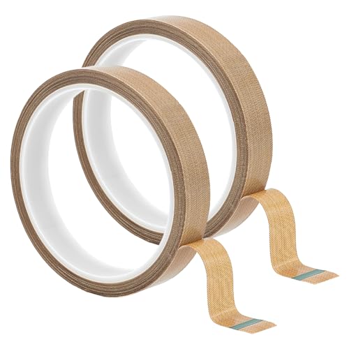 BENECREAT 2 Rolle 15 mm X 10 m PTFE-Klebeband Aus Teflon, PTFE-Beschichtetes Gewebeband, Hochtemperatur-PTFE-Band Für Vakuumiergeräte, Holz, Möbel, 0.18 mm Dick von BENECREAT