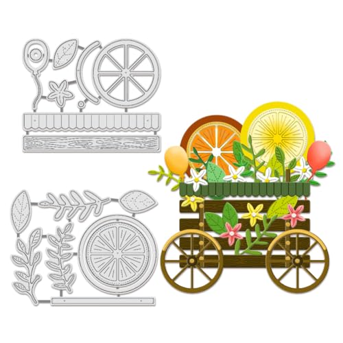 BENECREAT 2 Stück Zitronenwagen-Stanzformen, Obst-Zitronen-Stanzformen Zum Selbermachen Basteln Prägeschablone Aus Karbonstahl Für Kartenherstellung, Foto, Scrapbooking, 0.8 mm Dick von BENECREAT