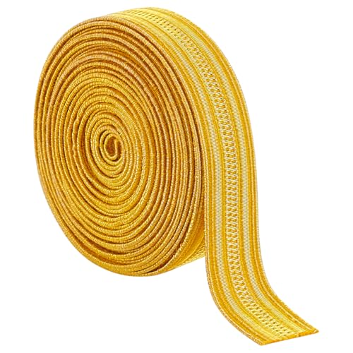 BENECREAT 2 m Metallisches Französisches Zopfband 10mm Breites Goldenes Satinband Für Uniformen Bänder Schulterklappen Stickerei Und Schmuckherstellung von BENECREAT