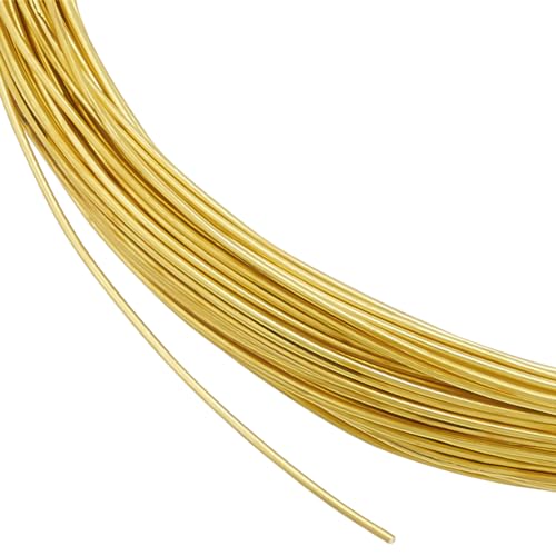 BENECREAT 20m 0.6mm Messing-Bastel-Schmuckdraht, Goldener Künstlerischer Perlendraht, Anlaufgeschützter Kupferdraht Für Schmuck, Perlen, Basteln, Herstellung von Ringen, Ohrringen, DIY von BENECREAT