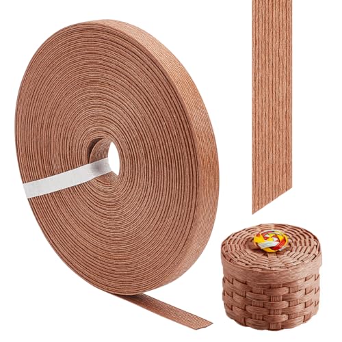 BENECREAT 20m Raffia Papier Bastelband, 15mm Breit Sattelbraun Papier Rattan Stock, Papier Geflochtene Schnur für DIY Basteln, Heimtextilien, Geschenkverpackungen von BENECREAT