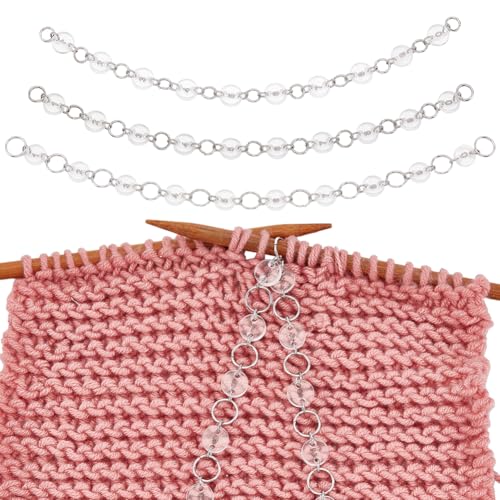 BENECREAT 3 Größe Perle stricken Kette, Acryl Zähler Ketten, klar nummeriert Zeile Zähler Ketten, Stricken Masche Marker, Thread Weben Zubehör für Kleidung DIY von BENECREAT