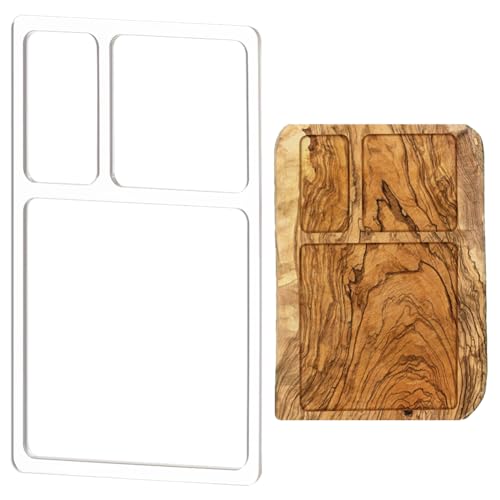 BENECREAT 3 Pocket Valet Tray Router Templates, Rectangle Clear Acrylic Template, Woodworking Router Template, Transparent Router Inlay Template for Student Painting Supplies and Craft Projects von BENECREAT