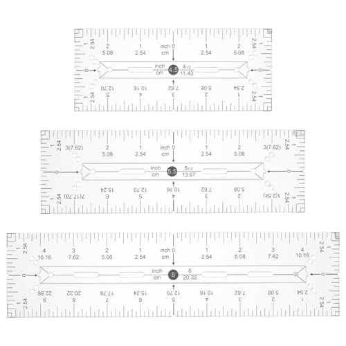 BENECREAT 3 Stück 3 Größen Acryl-Quiltschablonen-Lineal, Taschenmuster-Vorlage Rechteckige Schablonen-Quiltzubehör Zum Schneiden von Mustern, Nähen, Herstellung von Brieftaschentaschen von BENECREAT