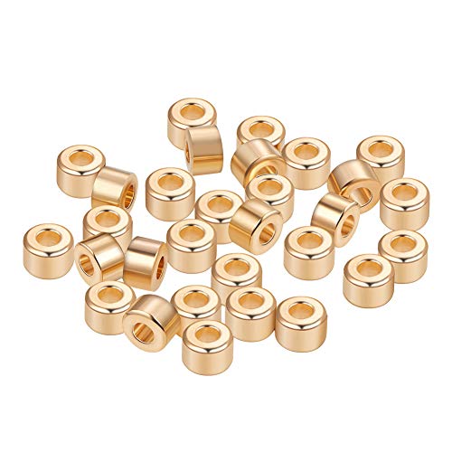 BENECREAT 30 STUCKE 18 Karat Gold uberzogene Perlen Metall Spacer Perlen fur DIY Schmuckherstellung und Andere Kunsthandwerk - 6x4mm, Saulenform von BENECREAT