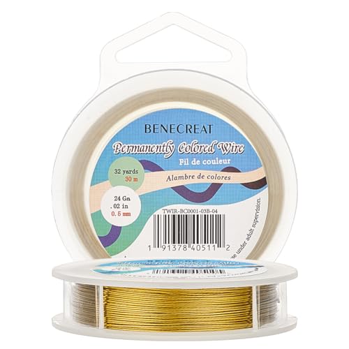 BENECREAT 30m 0,5mm 7-Strang Gold Nylon beschichtet Craft Schmuck Perlen Draht Tiger Schwanz Perlen Draht für Halsketten Armbänder Ring von BENECREAT