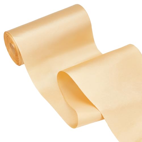 BENECREAT 30m Breites Satinband, 150mm Dickes Einseitiges Satinband, Goldfarbenes Polyester-Bastelband Für Schneidzeremonien, Bogen Machen, Hochzeitsstrauß, Feier von BENECREAT