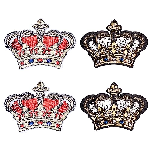BENECREAT 4 Stück 2 Stile Kronenform Stickerei Pailletten Patches, Rot-Weißer Aufnäher/Aufnäher Zum Aufbügeln Für Hochzeits-Brautkleid, Reparieren Und Dekorieren BENECREAT 4 Stück 2 Stile Kronenform Stickerei Pailletten Patches, Rot-Weißer Aufnäher/Aufnäher Zum Aufbügeln Für Hochzeits-Brautkleid, Reparieren Und Dekorieren von BENECREAT