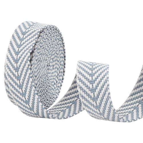 BENECREAT 4.57M Polycotton-Gurtband, 38 mm Breite Hellblaue Jacquardbänder, Flaches Jacquard-Gurtband Mit Pfeilmuster Für Taschengriffe Aus Gurtband, Tragetaschen-Gurtband, Gewebeband von BENECREAT