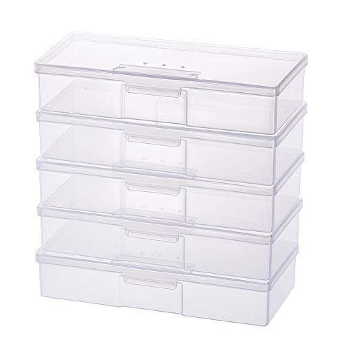 BENECREAT 5 Pack 19x7.8x4cm großer rechteckiger Kunststoff Aufbewahrungsboxbehälter mit Entlüftung für Model Tool, Vinyl Tool Storage, Crafting oder Office Accessory Storage von BENECREAT