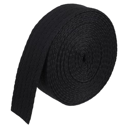 BENECREAT 5 Yards/4.5 m Schwarzes Köperband Zum Nähen, 35 mm Polycotton-Fischgrätenband, Strapazierfähiges Gurtband Zum Nähen, Schneidern, Basteln, Heimdekoration von BENECREAT