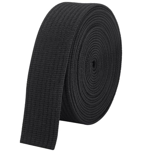 BENECREAT 5 Yards/4.5m Schwarzes Gurtband, 38 mm Polyester-Gurtband Für Taschengurte Zum Nähen, Basteln, Gürteln, Tragetaschen, Herstellung von Outdoor-Zubehör von BENECREAT