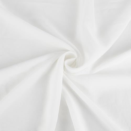 BENECREAT 5m/ 5.5 Yards einfarbiger Chiffon-Stoff, 150 cm Breiter Transparenter weißer Chiffon-Stoff, Nähmaterial für Hochzeitskleid, Party-Hintergrund und DIY-Bastelarbeiten von BENECREAT