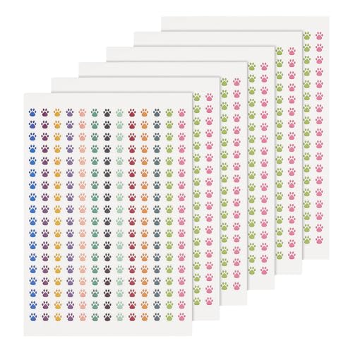 BENECREAT 6 Blätter kleine Pfote drucken Planung Icons, 1404 Stück Dekorative Planung Aufkleber Multicolor Gesundheit Wellness Planer für Planer Kalender Scrapbooking Crafting, 19.9x13.5cm von BENECREAT