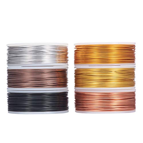 BENECREAT 6 Rollen 18 Gauge (1 mm) Aluminiumdraht 450 Fuß (138m) Eloxierter Schmuck Craft Making Beading Blumenfarbener Aluminium Craft Wire Normale Farbe von VARUN