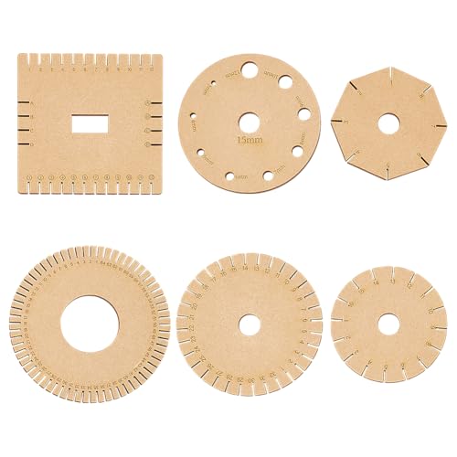 BENECREAT 6 Stück Flechtscheibe Für Holzarmbänder, 6 Stile Rechteckige Runde Perlenschnurscheibe Platte Zum Flechten von Seilen Für Herstellung von Freundschaftsbändern Basteln Diy von BENECREAT