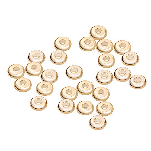 BENECREAT 60 STUCKE 18 Karat Gold uberzogene Perlen Metall Spacer Perlen fur DIY Schmuckherstellung und Andere Kunsthandwerk - 5x1.5mm, Donutform von BENECREAT