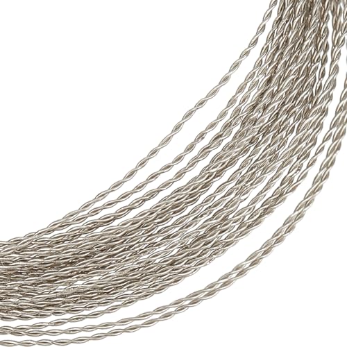 BENECREAT 6m Platin Twist Schmuckdraht, 22 Gauge/0.6mm Craft Wire Weiß Messing Beading Draht für Ornamente machen und andere Schmuck Handwerk Arbeit von BENECREAT