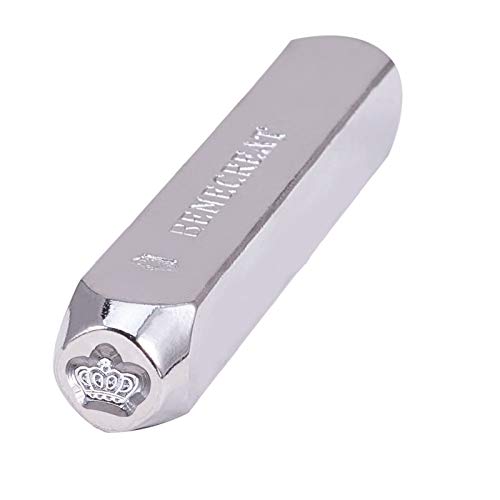 BENECREAT 6mm 1/4 "Crown Metal Design Stempel Stanzwerkzeug - Galvanisiertes Hartstahlwerkzeug zum Stanzen von Metall, Schmuck, Leder, Holz von BENECREAT