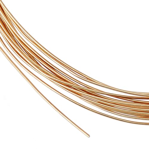 BENECREAT 925er Sterlingsilberdraht, echt vergoldet, 28 Gauge Gold, hart, rund, Schmuckdraht mit Poliertuch für Ringe, Armreifen, Schmuckherstellung, 1,8 m BENECREAT 925er Sterlingsilberdraht, echt vergoldet, 28 Gauge Gold, hart, rund, Schmuckdraht mit Poliertuch für Ringe, Armreifen, Schmuckherstellung, 1,8 m von BENECREAT