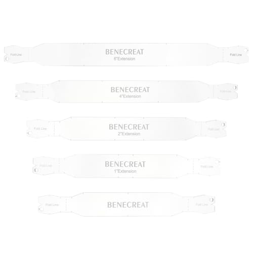 BENECREAT Acryl-Schablonen mit gerolltem Griff, 1,9 cm, 2,5 cm, 5,1 cm, 10,2 cm, 15,2 cm, Ledertaschengriffschablone für Tragetasche, Umhängetasche, gerollte Griffe, zum Herstellen und Abmessen, 5 von BENECREAT