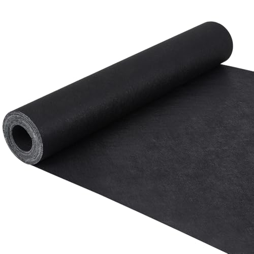 BENECREAT Aufbügelbarer Polyester Einlagestoff, Schwarzer Einseitiger Einlagestoff Zum Nähen Und Basteln Für Taschen Heimdekoration 40x0.06cm von BENECREAT