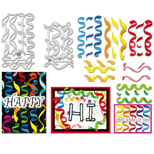 BENECREAT Cheer Ribbons Stanzformen, Curly Ribbon Carbon Steel Embossing Tool Die Cuts Metal Templates für DIY Scrapbooking, Champion Segen Grußkarte, dekorative Prägung von BENECREAT