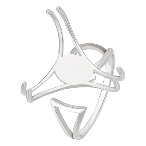 BENECREAT Dreieck 925 Sterling Silber Stein Kralle Lünette, 20 mm Verstellbare Ringrohlinge Mit 3 Kralle, Fingerring-Basis Für Die Herstellung von Handgefertigtem Schmuck von BENECREAT