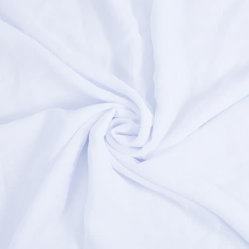 BENECREAT Einfarbiger Chiffonstoff, 150 cm breit, durchscheinender weißer Chiffon-Stoff, Polyesterstoff, Nähmaterial für Hochzeitskleid, Party, Hintergrund, Bastelarbeiten, 5,5 m von BENECREAT