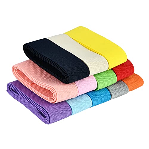 BENECREAT Elastisches Band, 30 mm breit, dehnbar, zum Nähen und Basteln, 12 Farben, 13 Meter von BENECREAT