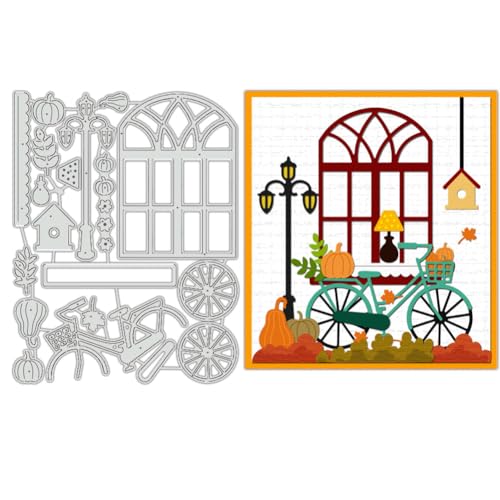 BENECREAT Fahrrad Stanzformen, Fenster Kohlenstoffstahl Schablone e Metallprägung Schablonen für Papier Karte machen Dekoration DIY Scrapbooking Handwerk Home Decor von BENECREAT