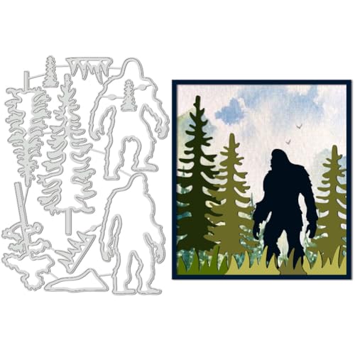 BENECREAT Forest-Stanzformen, Gorilla und Baum, Karbonstahl, Prägewerkzeug, Metallschablonen für DIY, Scrapbooking, Grußkarte, dekorative Prägung von BENECREAT