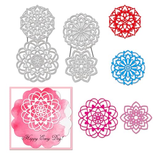 BENECREAT Geschichtete Blumen-Stanzformen, 3D-Blumen-Mandala-Metall-Stanzformen, Blumen-Geschenk-Stanzformen Für Karten-Scrapbooking Und DIY-Bastelalbum, Papierkarten-Dekoration von BENECREAT