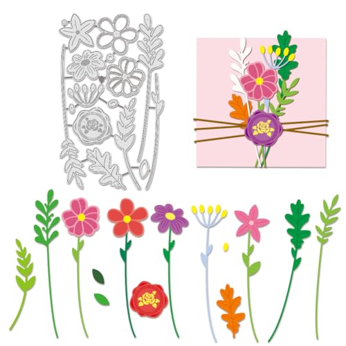 BENECREAT Stanzform Aus Blattmetall, Blätter-Stanzformen Blumen Pflanzen-Stanzformen Prägeschablone Für Kartenherstellung, Scrapbooking Und DIY-Bastelalbum, Papierkarten-Dekoration von BENECREAT