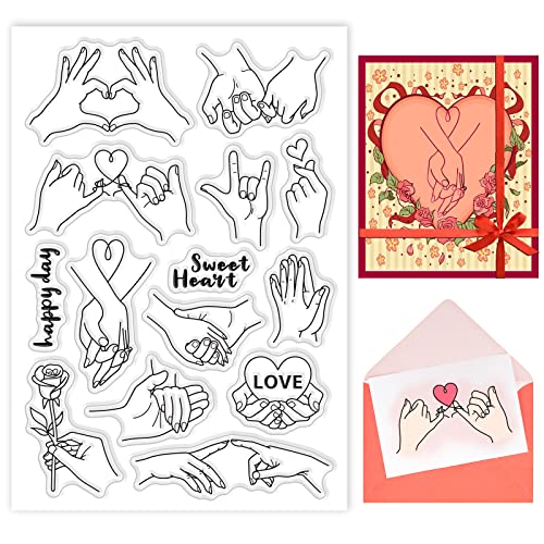 BENECREAT Valentine Hands Clear Stamps Couples Hold Hands Show Love Sweet Heart PVC-Silikonstempel Für DIY Scrapbooking, Fotoalbum Dekorativ, Karten Machen, 16x11cm BENECREAT Valentine Hands Clear Stamps Couples Hold Hands Show Love Sweet Heart PVC-Silikonstempel Für DIY Scrapbooking, Fotoalbum Dekorativ, Karten Machen, 16x11cm von BENECREAT