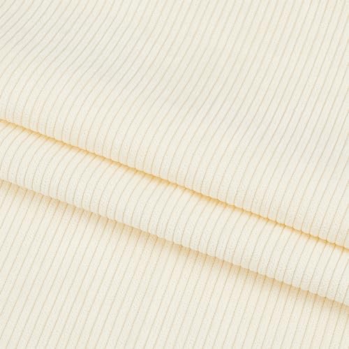 BENECREAT Cremefarbe Cordstoff, 100x155 cm DIY Nähen Handwerk Materialien Cord Polsterstoff Zum Nähen Mantel Hemd Kleid Hosen Kostüm Sofa DIY von BENECREAT