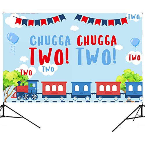 Train 2nd Birthday Party Supplies, Chugga Chugga Two Birthday Party Supplies,Chugga Chugga Two Two Party Decorations for 2 Years Old Boys. von BEOXAGAR