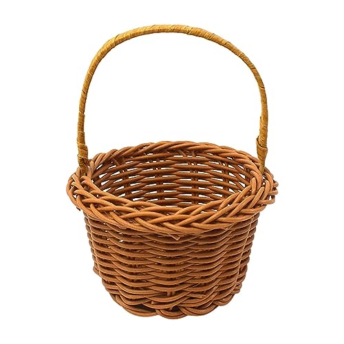 BERAC Blumenmädchen-Korb, gewebter Rattan-Halter, handgefertigt, dekorativ, Hochzeit, Blüte, langlebig, tragbar, klassische Vintage-Griffe, Etui für Hochzeit, Heimdekoration von BERAC