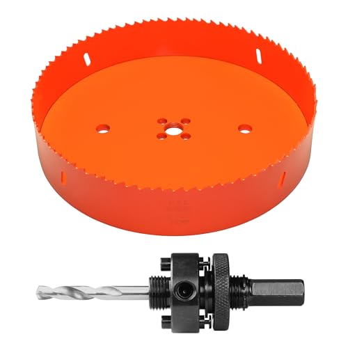 Bi-Metall Lochsäge Ø 210 mm mit Zentrierbohrer - Bohrkrone aus Bi-Metall HSS für Metall, Holz, Gipskarton, Kunststoffe von BERGLI