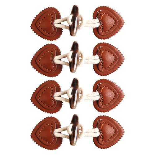 4 paar Kleidungsersatzbutton Harz-Knopf Nähtaste, Knebelknöpfe mit Verschluss Nähknöpfe für Nähen für Dufflecoat Mantel Handwerk DIY Dekoration, knebelverschluss (Kaffee) von BEROZA